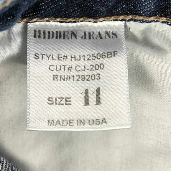 Hidden Women Jeans 11 Cropped Straight High Rise Medium Wash Distressed USA Made - Picture 4 of 13